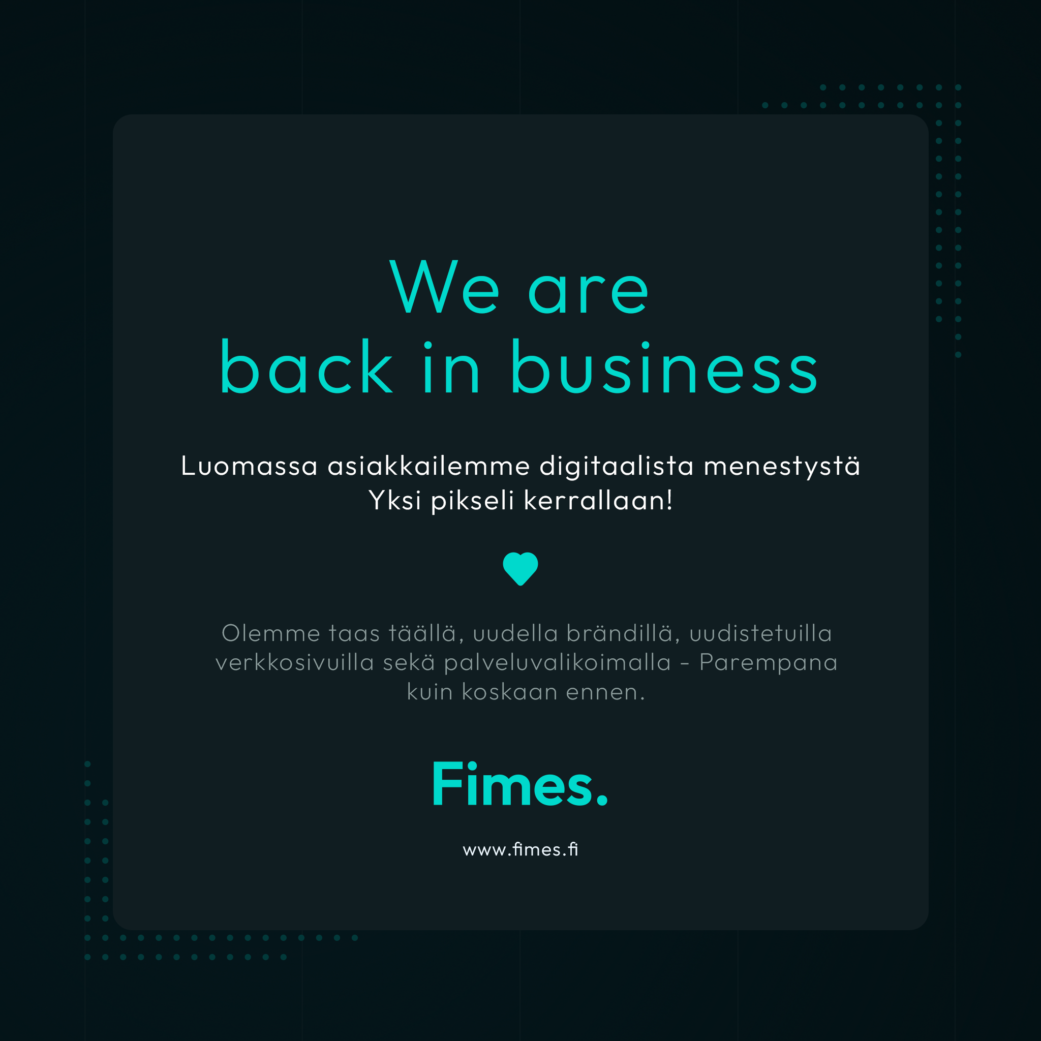 Fimes: Back in business